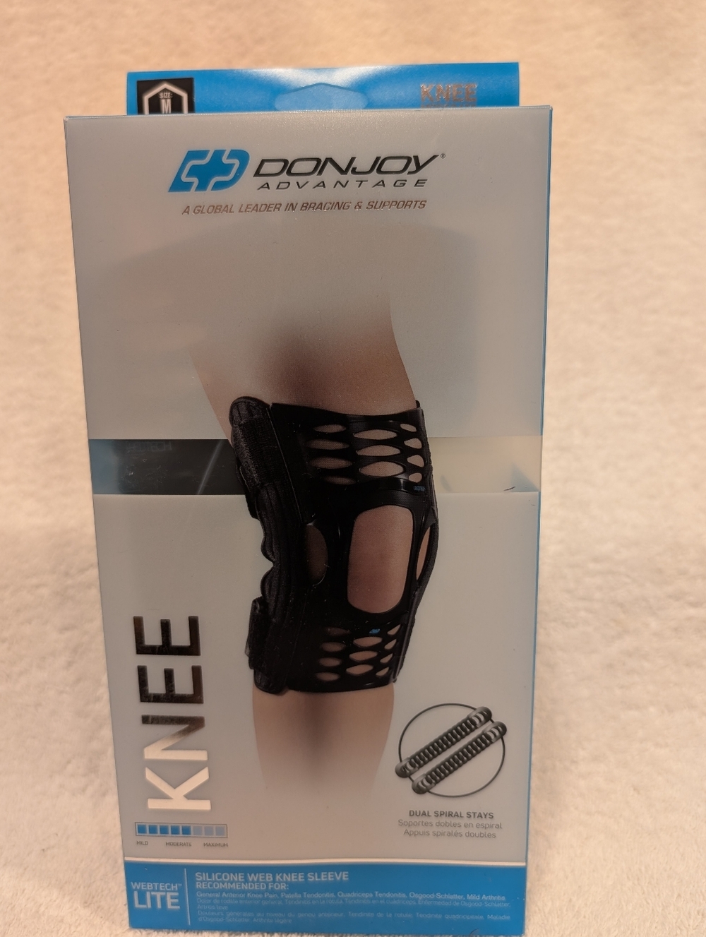 DONJOY Silicone Web Knee Sleeve Size Medium - BRAND NEW IN BOX NEVER USED